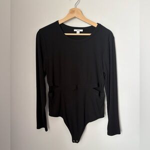 NWOT Women’s Bar III Black Bodysuit with Side Cut Outs Size Large (L)